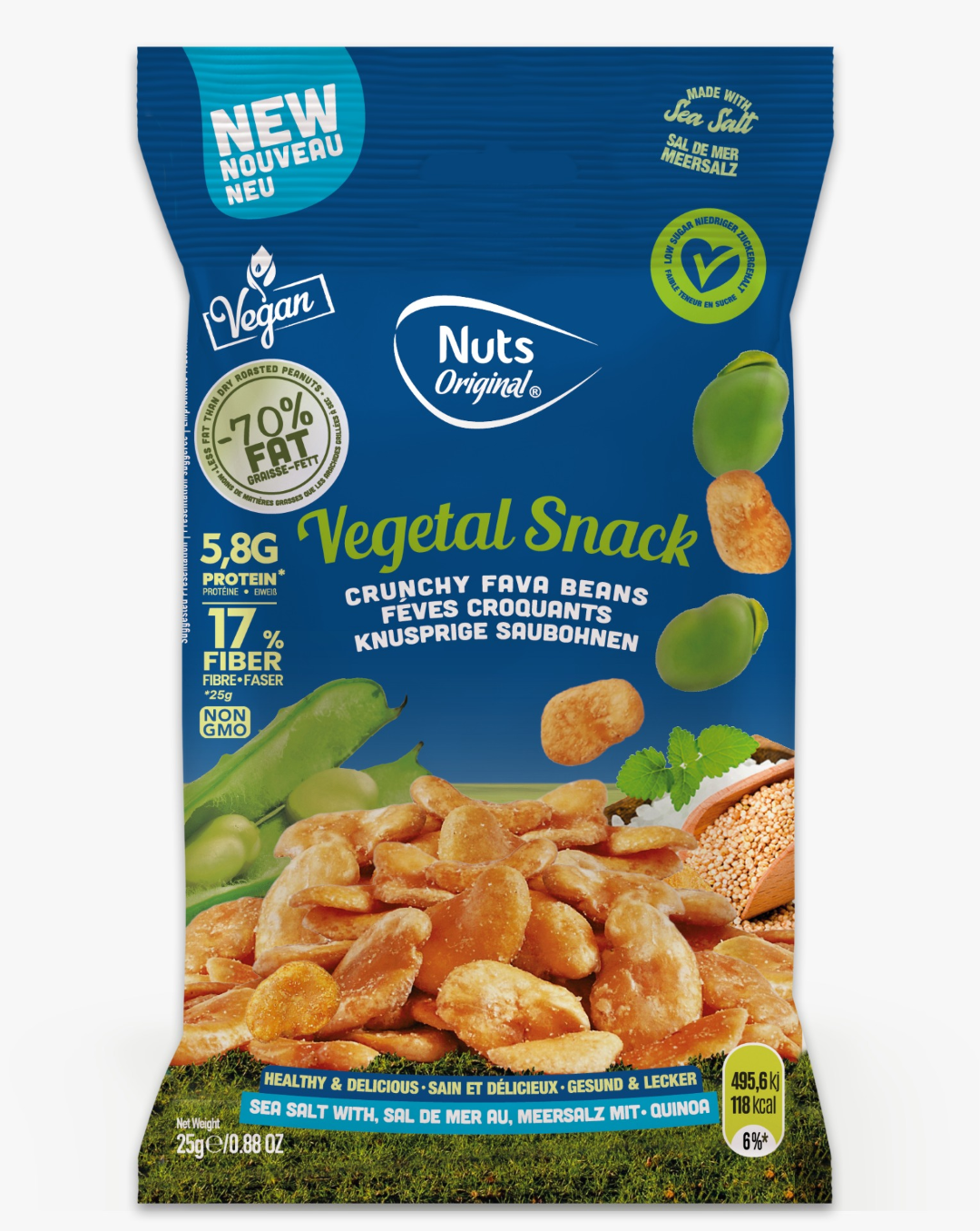 NUTS ORIGINAL CRUNCHY FAVA SEA SALT QUINOA